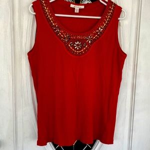 JM collection red beaded tank